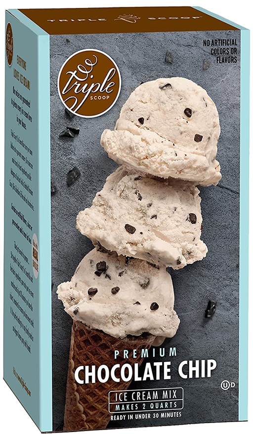 Triple Scoop Ice Cream Mix, Premium Vanilla, starter for use with home ice  cream maker, non-gmo, no artificial colors or flavors, ready in under 30
