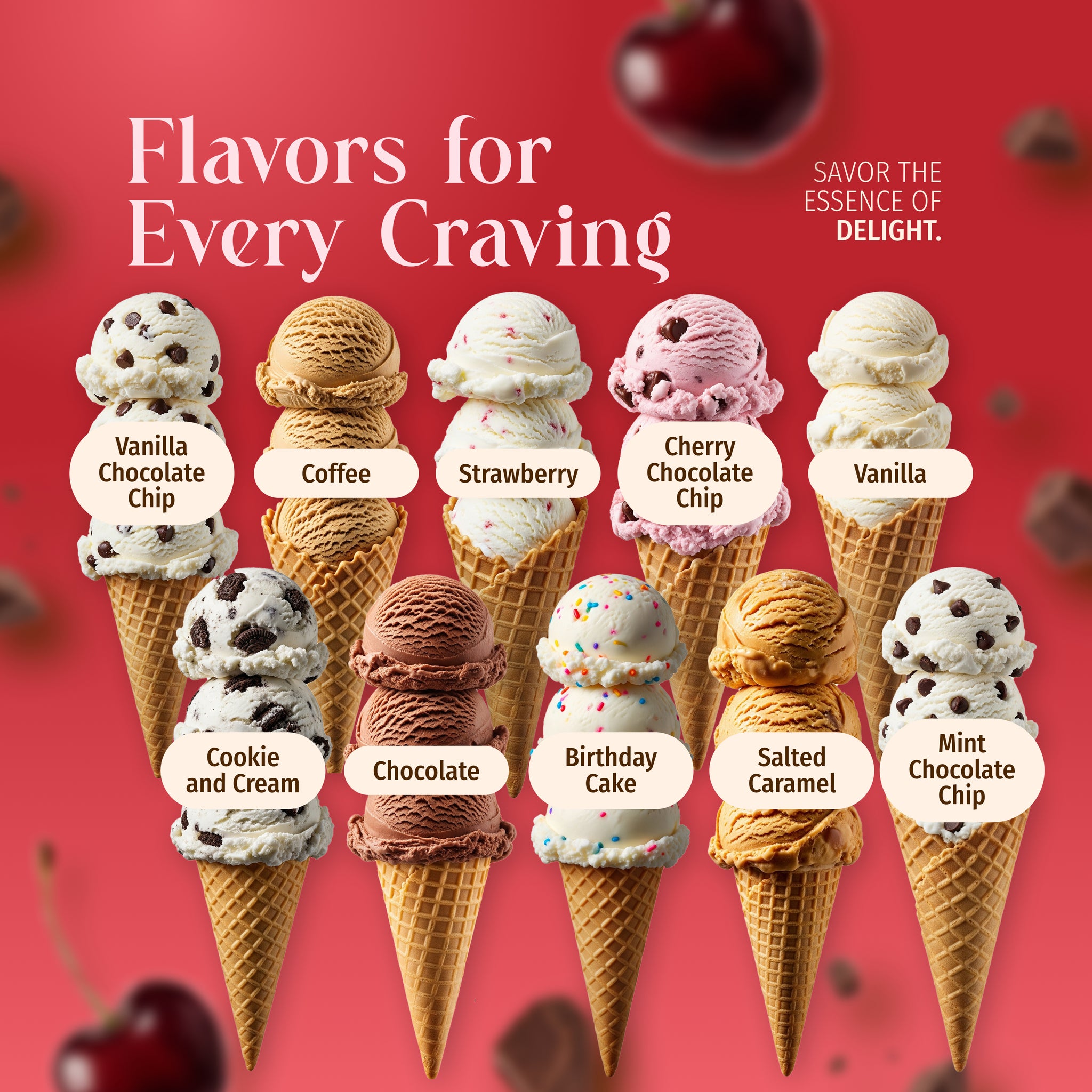 Cherry Chocolate Chip Ice Cream Mix – Triple Scoop Ice Cream